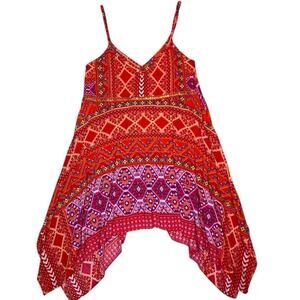La Blanca Asymmetrical Hem‎ Dress S/M Sequin Festival Coastal Cowgirl Stagecoach